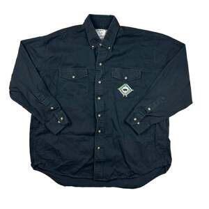 Vintage Crazy Cowboy Mens XXL Black Western Shirt Embroidered Buffalo Southwest